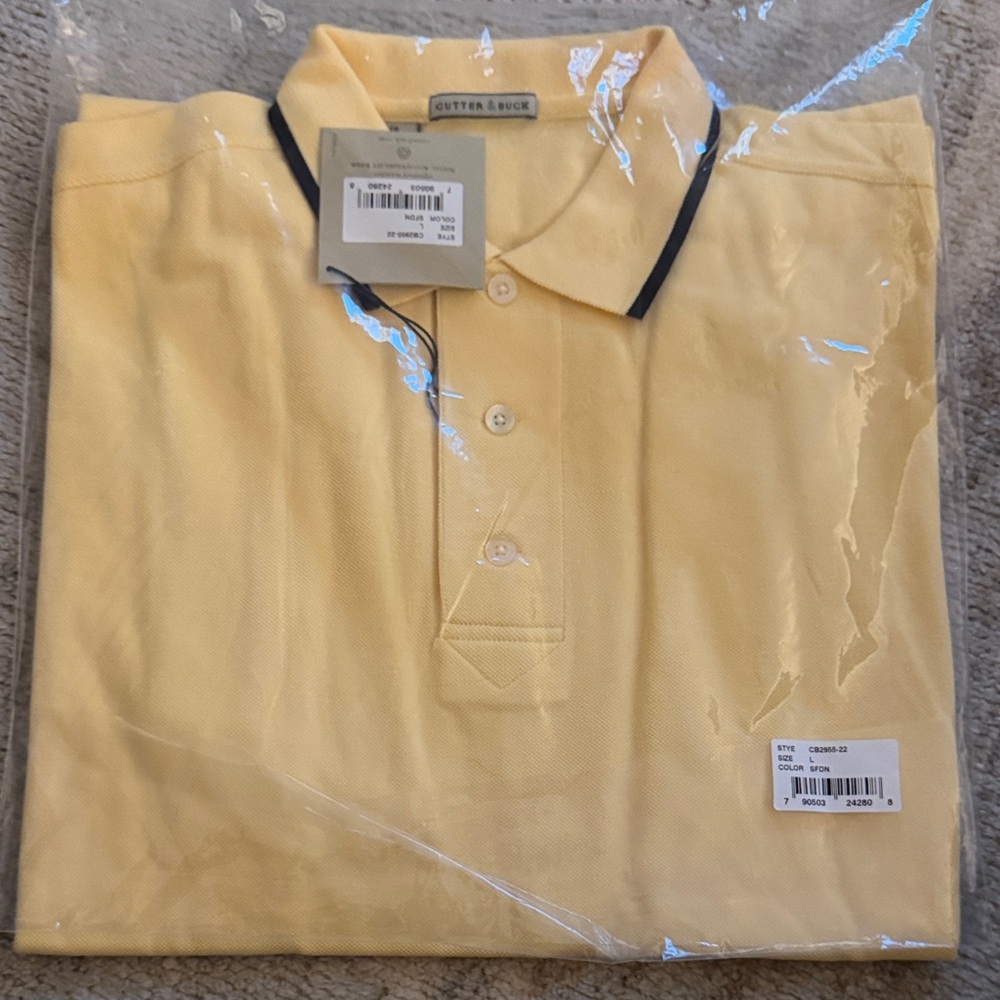 Cutter & Buck Men's Polo in Soft Yellow